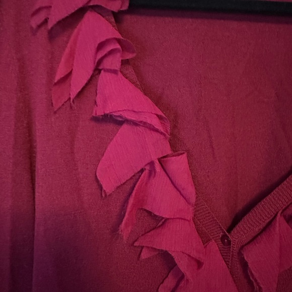 New York & Company Raspberry Open-Front Cardigan - Picture 5 of 5